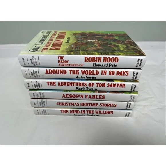 6 Great Illustrated Classics Children’s Books - Robin Hood, Tom Sawyer +More EUC - Picture 3 of 7